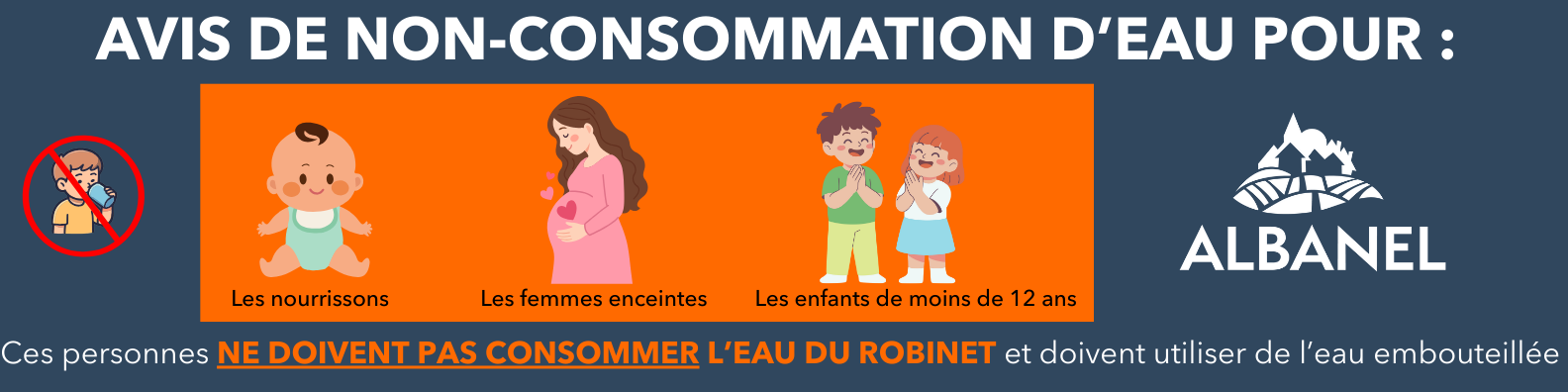 Avis de non consommation d'eau